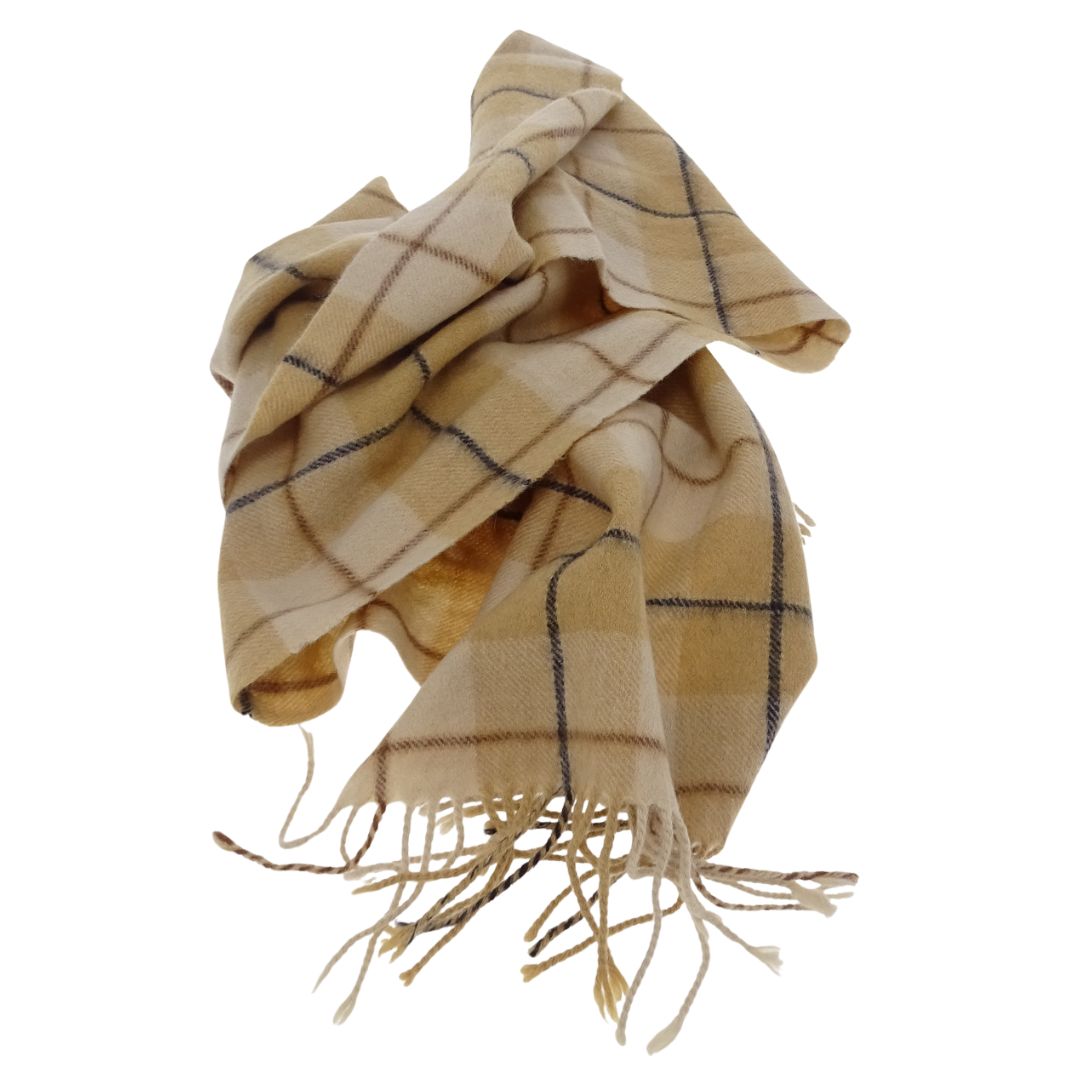 Burberry Scarf Beige/Yellow Check 100% Lambswool