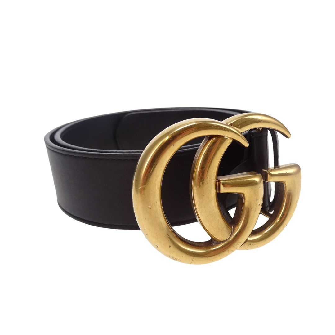 Gucci Marmont Belt 4cm Black GHW 85cm