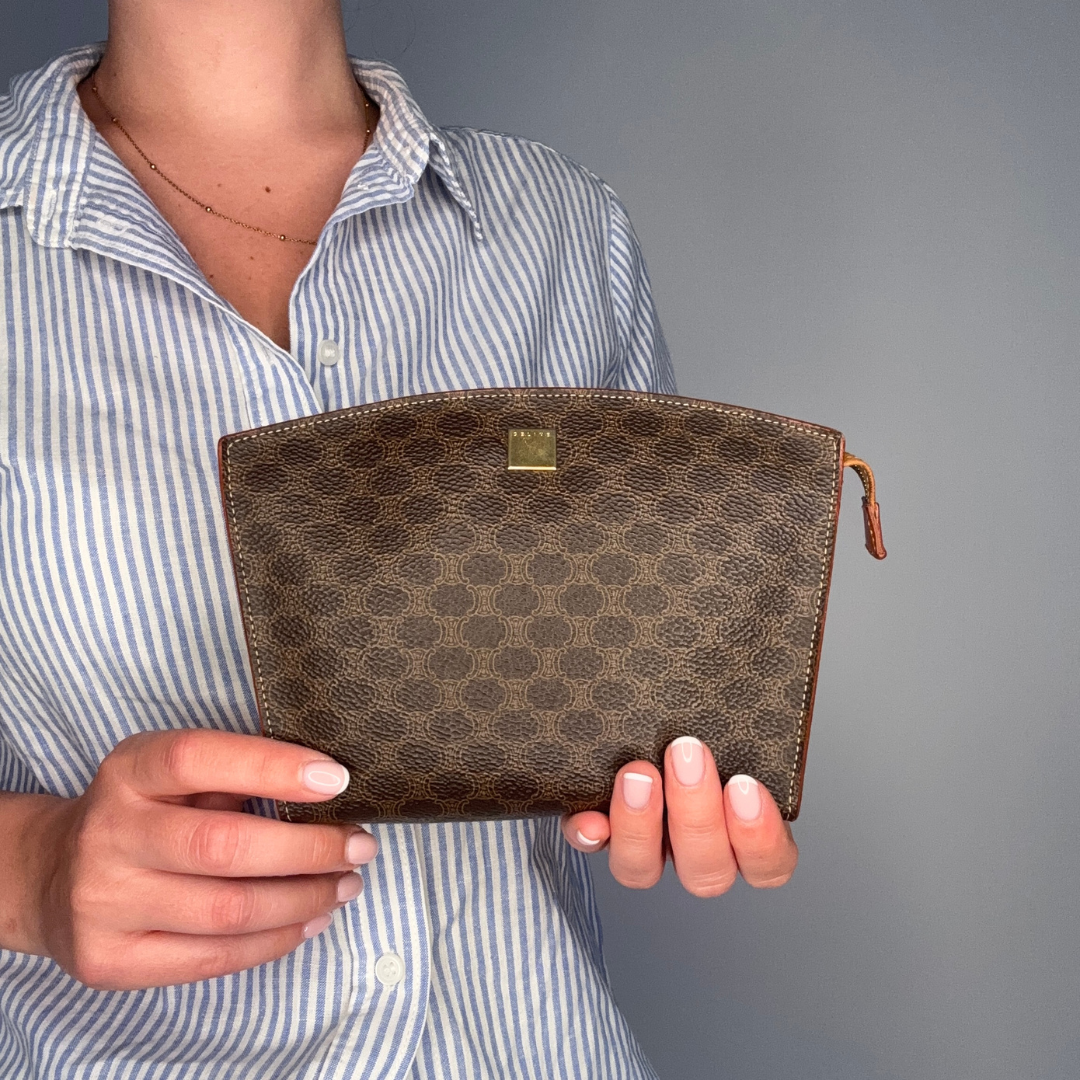 Celine Macadam Vintage Pouch On Chain