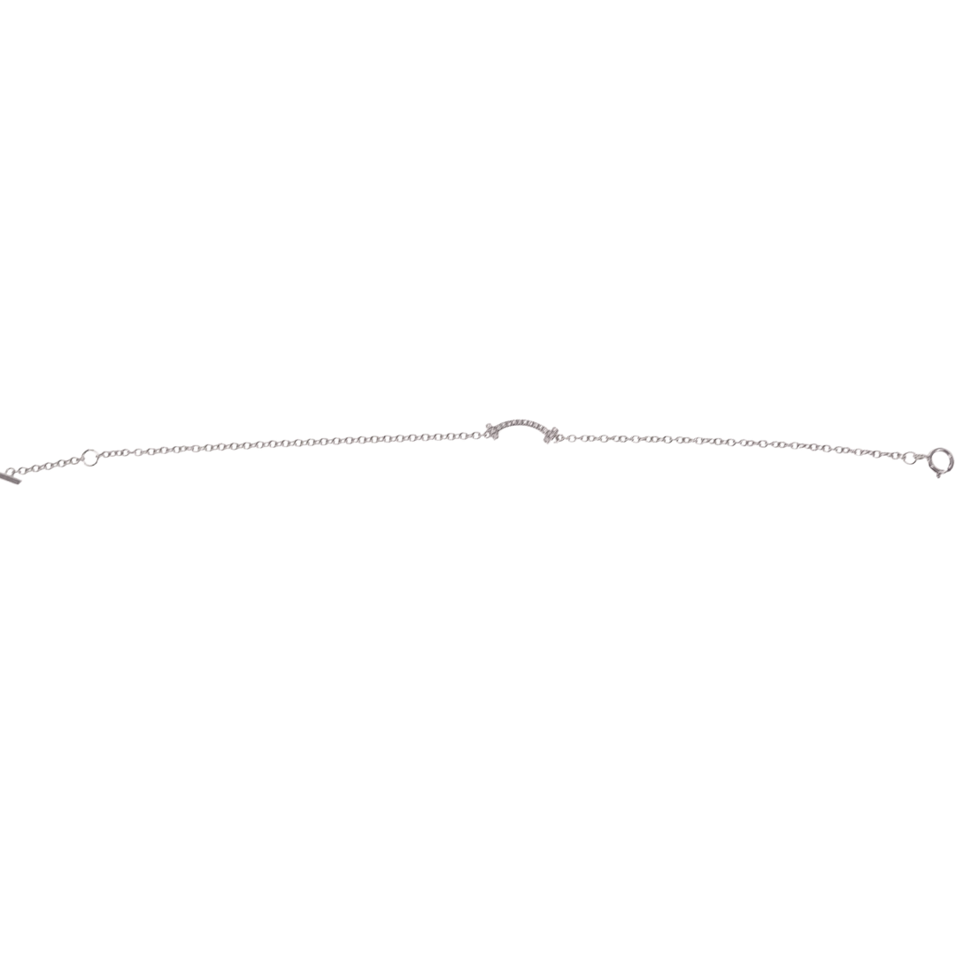 Tiffany & Co T Smile Bracelet In White Gold With Brilliant Diamonds