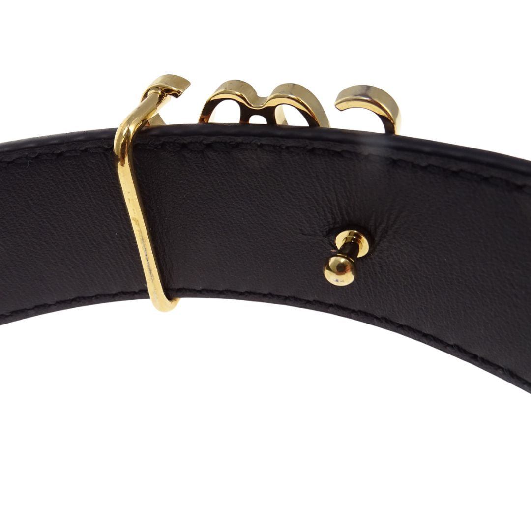 Loewe Belt Anagram Brown/Black Leather GHW 70cm