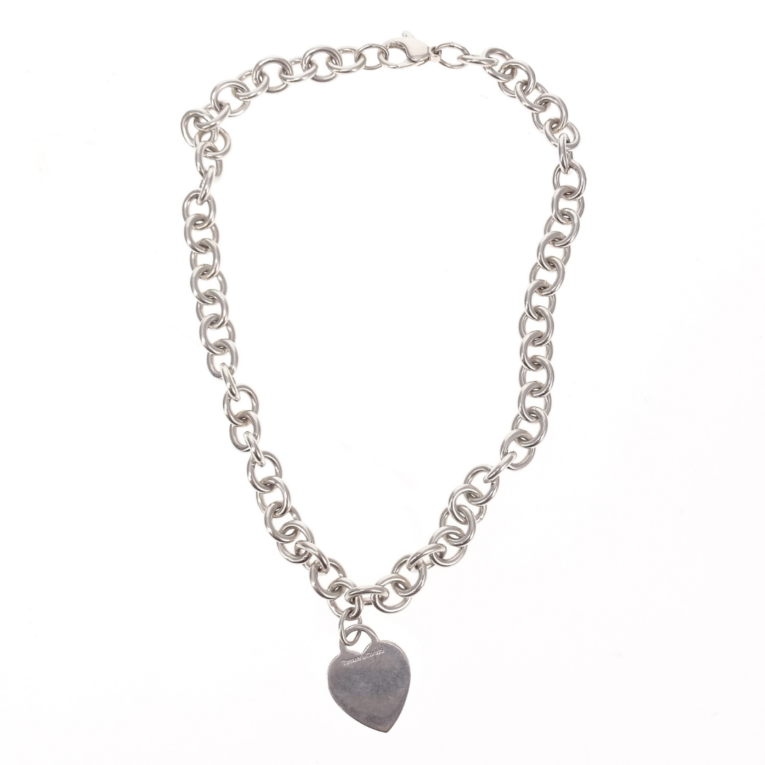 Tiffany & Co Heart Tag Necklace  Sterling Silver 925 SS