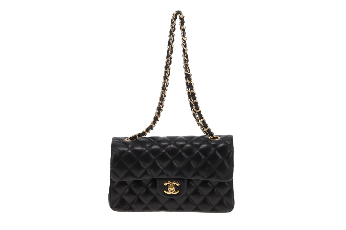 Chanel Classic Double Flap Small Black Lambskin GHW Vintage 2004/05