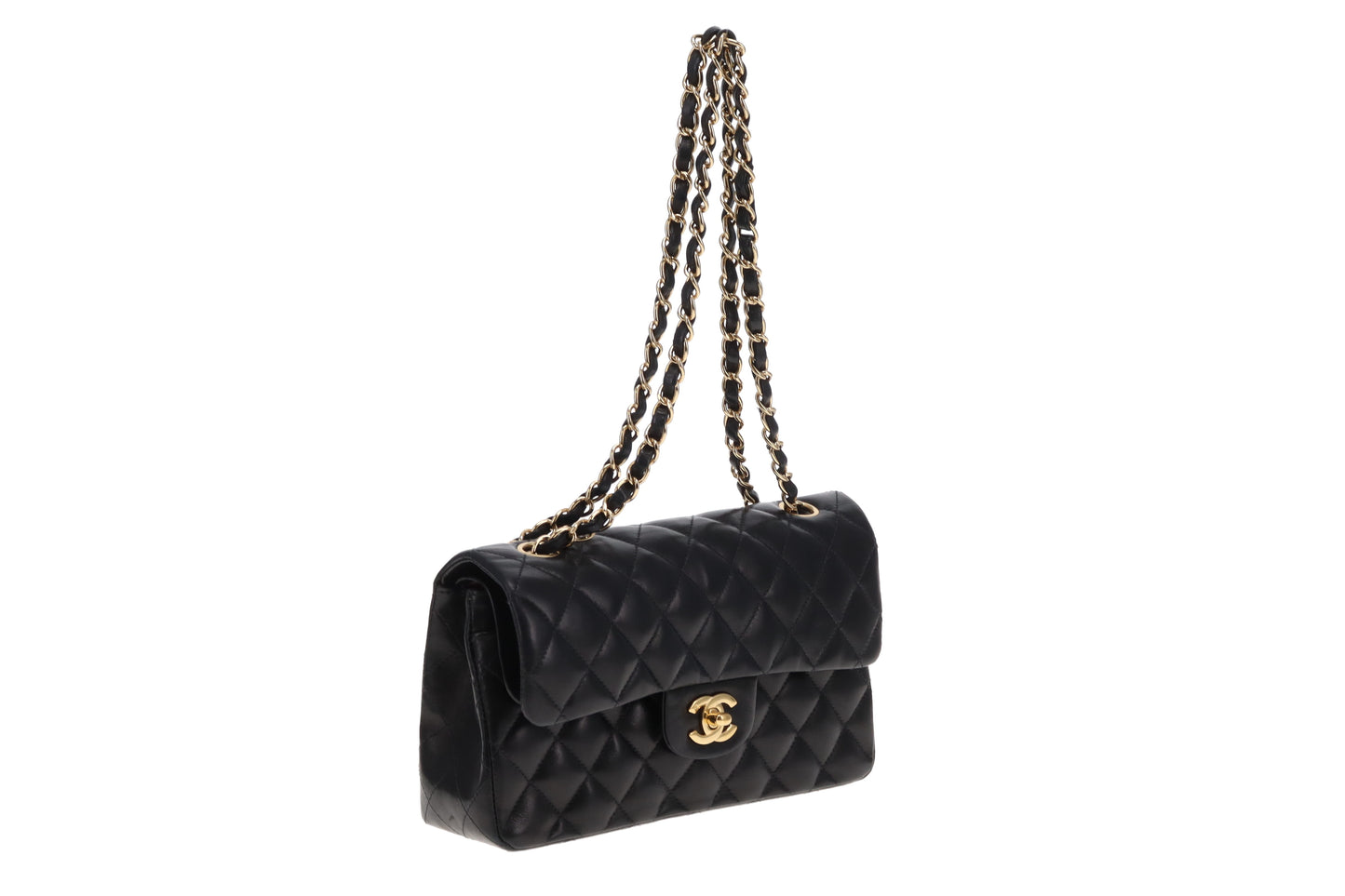 Chanel Classic Double Flap Small Black Lambskin GHW Vintage 2004/05
