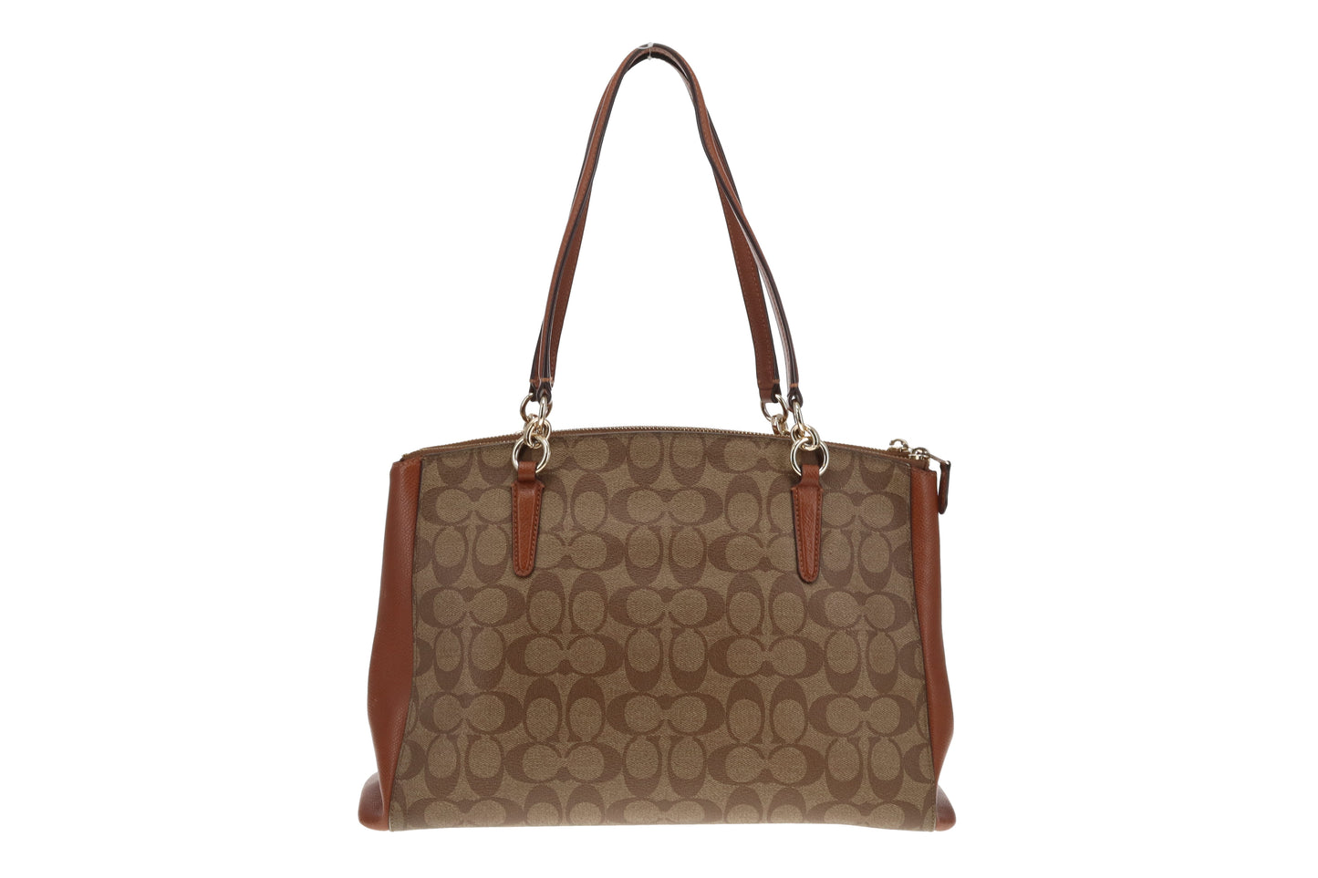 Coach Christie Carryall Signature Canavs and Tan Leather (missing long strap)