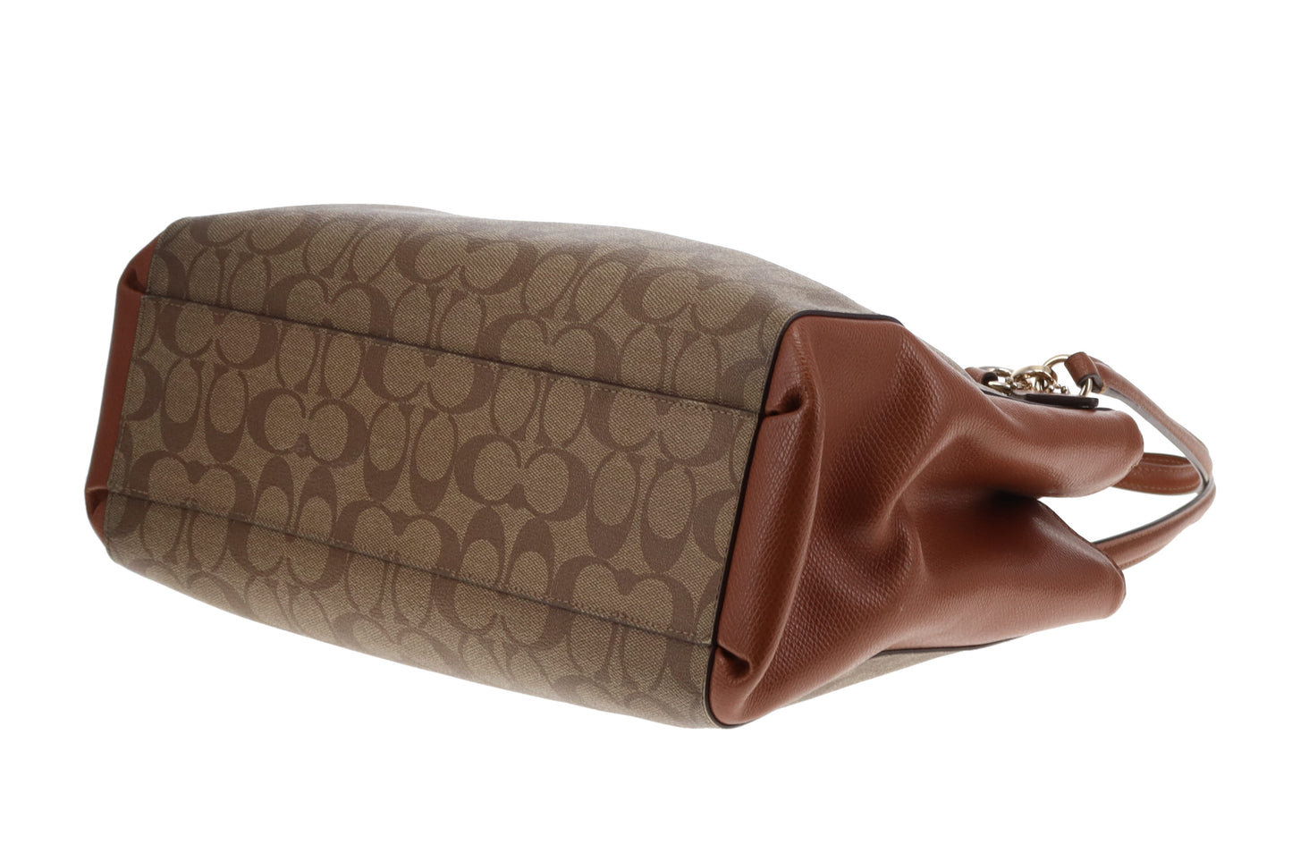 Coach Christie Carryall Signature Canavs and Tan Leather (missing long strap)