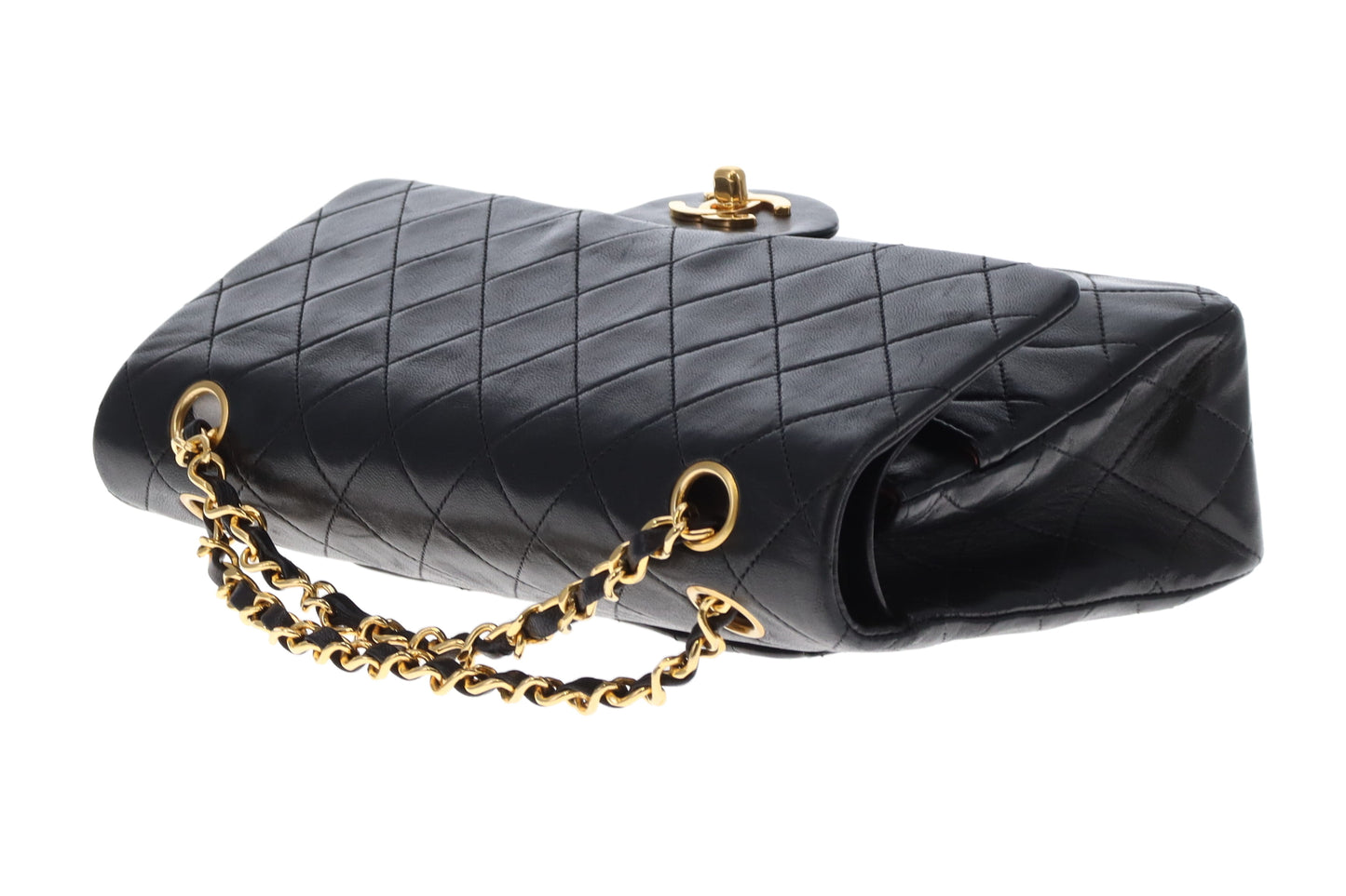 Chanel Classic Double Flap Med Black Lambskin GHW 1989/91