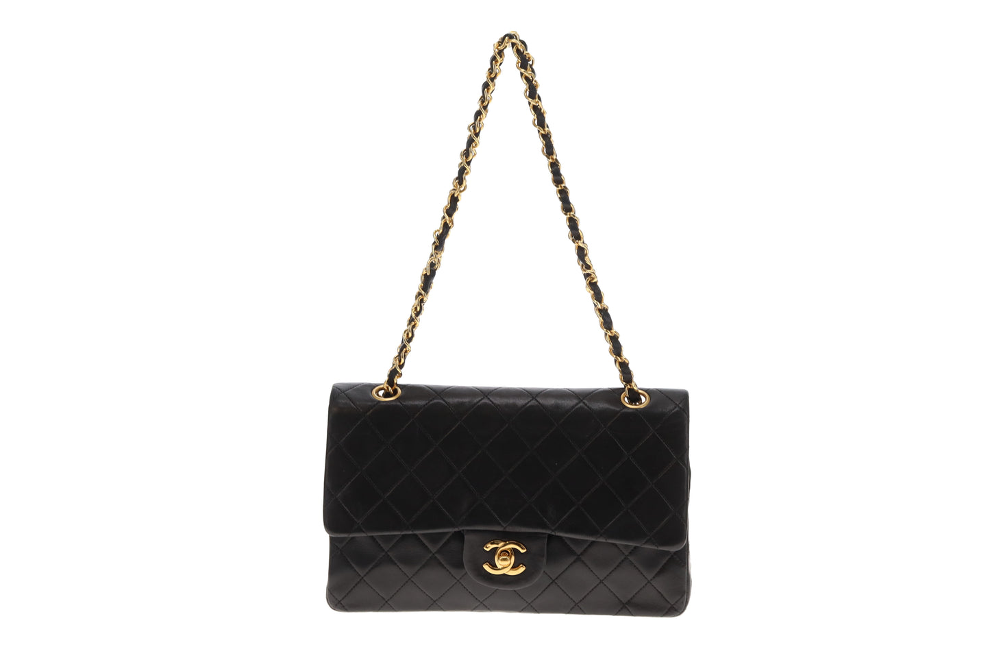 Chanel Classic Double Flap Med Black Lambskin GHW 1989/91