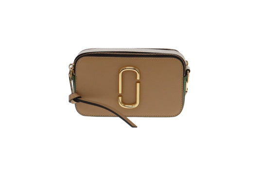 Marc Jacobs Beige and Green Leather Snapshot
