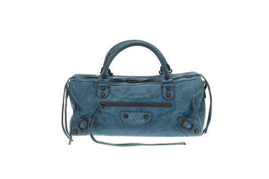 Balenciaga Denim Blue Leather Twiggy Bag