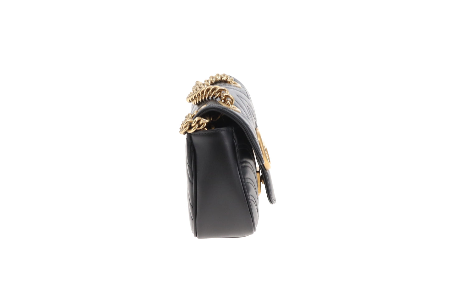 Gucci GG Marmont Mini Flap Bag – Black Leather with Gold Hardware