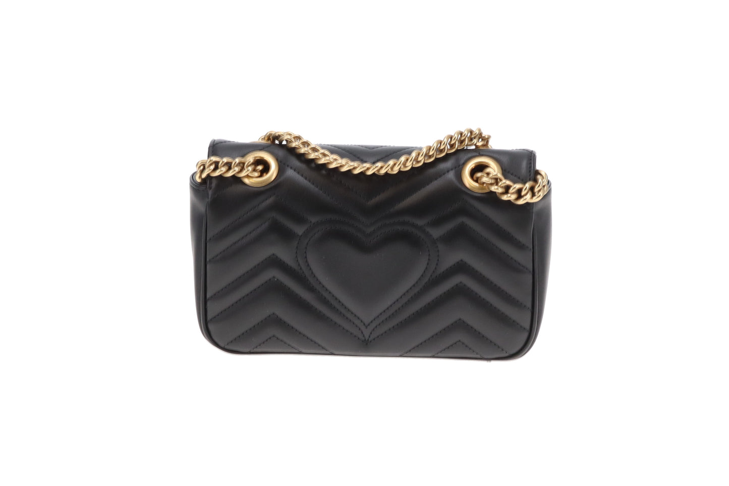 Gucci GG Marmont Mini Flap Bag – Black Leather with Gold Hardware