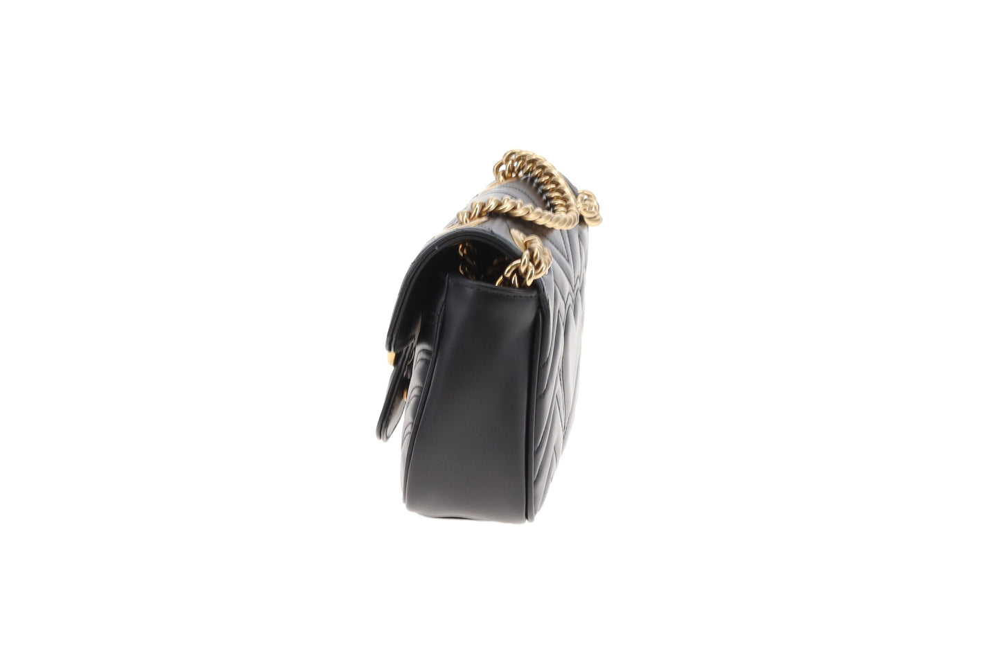 Gucci GG Marmont Mini Flap Bag – Black Leather with Gold Hardware