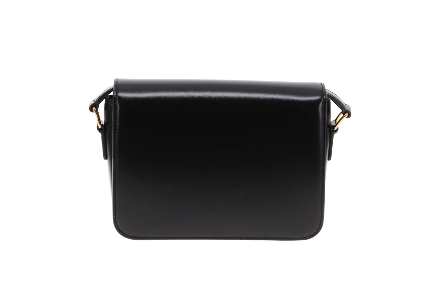 Celine Triomphe Teen Crossbody Bag in Black Leather | Pre-Owned