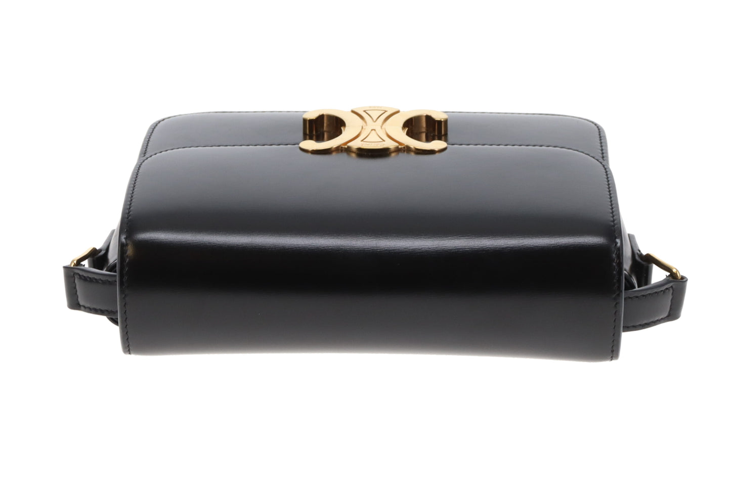 Celine Triomphe Teen Crossbody Bag in Black Leather | Pre-Owned