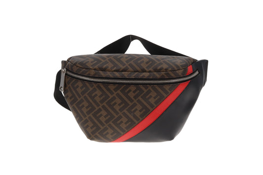 Fendi Belt Bag Zucca and Navy/Red Stripe