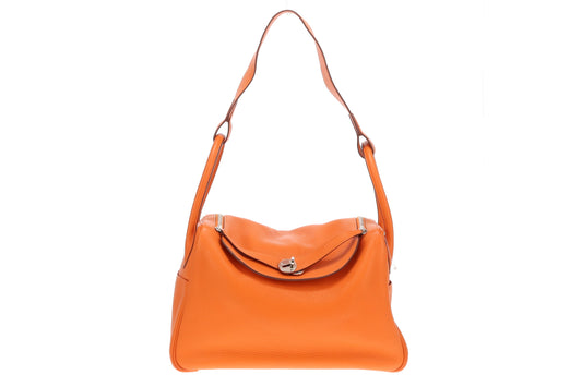 Hermes Orange Clemence and PHW Lindy 34 (O in a square) - 2011
