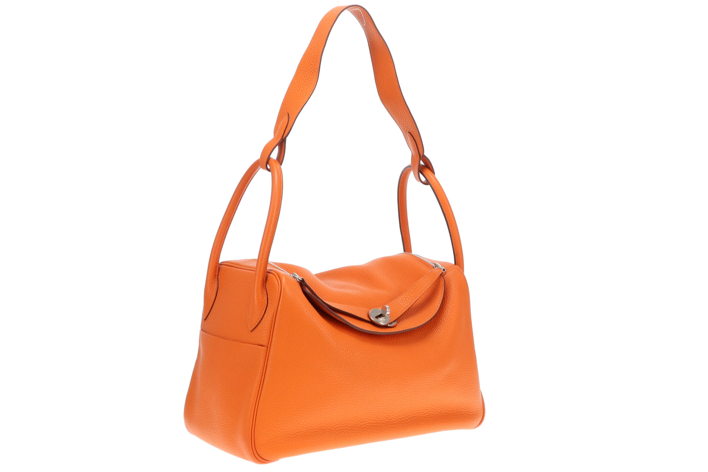 Hermes Orange Clemence and PHW Lindy 34 (O in a square) - 2011