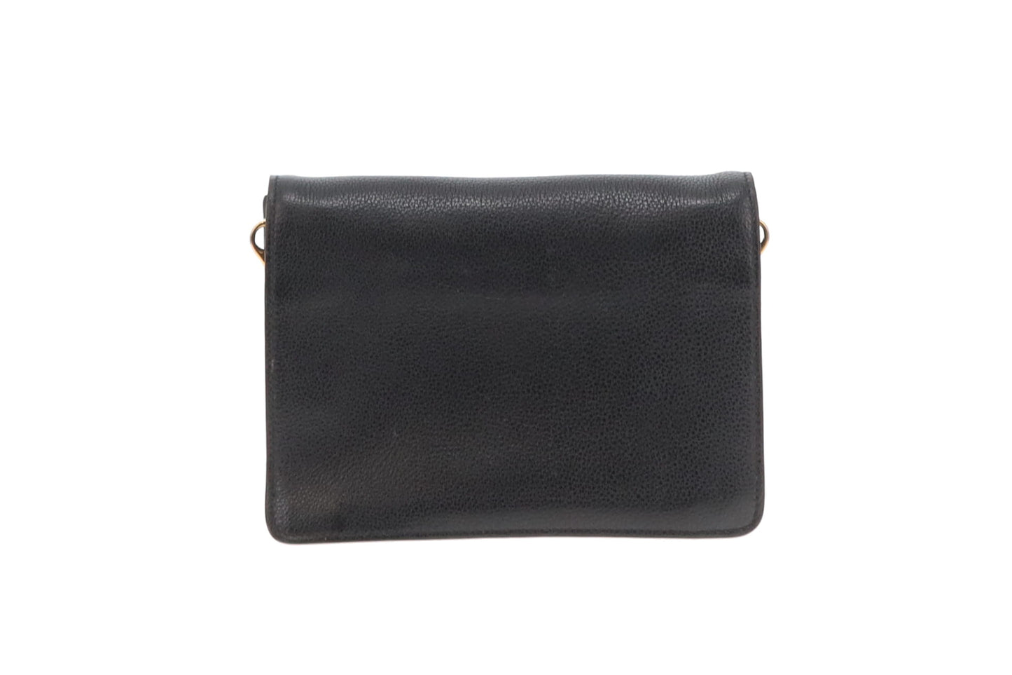 Prada Black Vitello Daino Flap Crossbody Bag