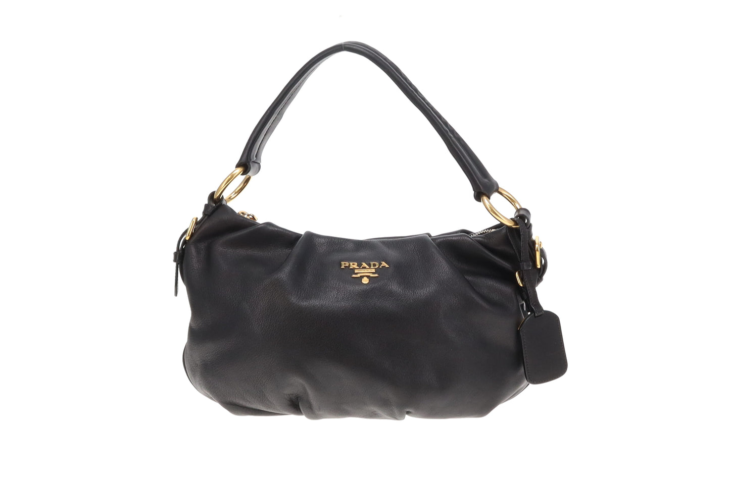 Prada Black Leather Vintage Shoulder Bag (2)