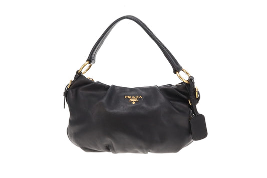 Prada Black Leather Vintage Shoulder Bag (2)