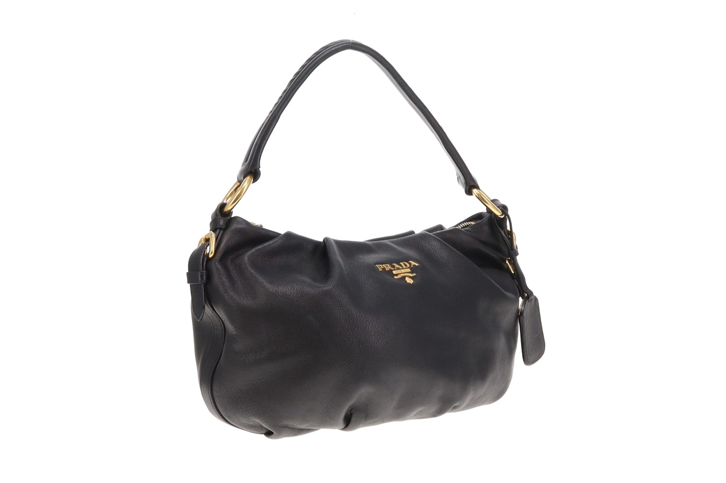 Prada Black Leather Vintage Shoulder Bag (2)