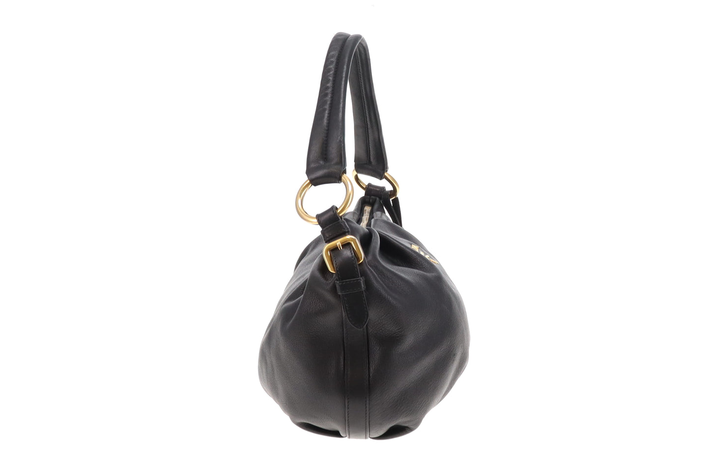 Prada Black Leather Vintage Shoulder Bag (2)