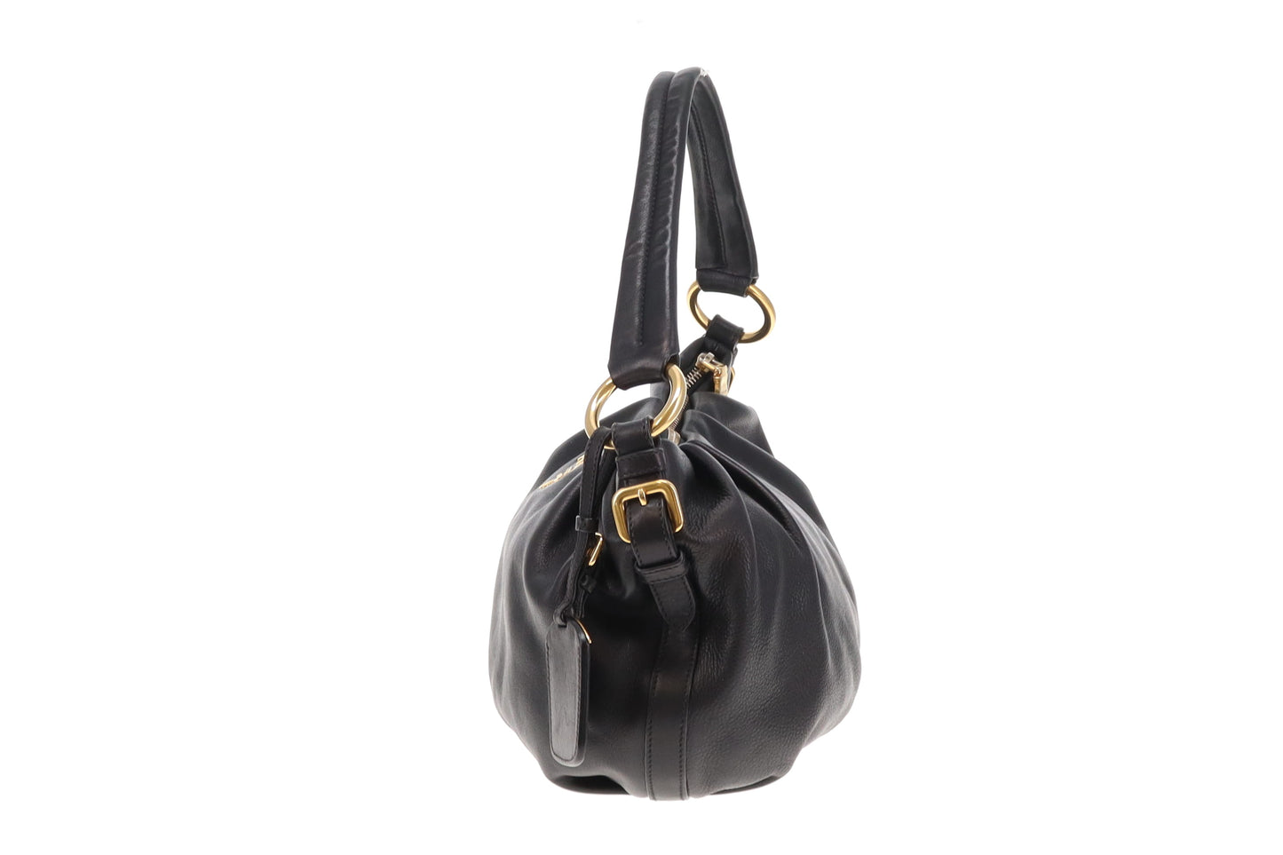 Prada Black Leather Vintage Shoulder Bag (2)