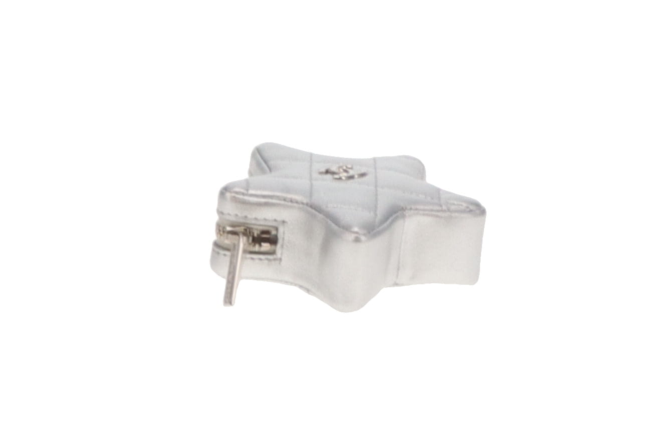 Chanel Silver Leather Star Coin Purse (NFID)