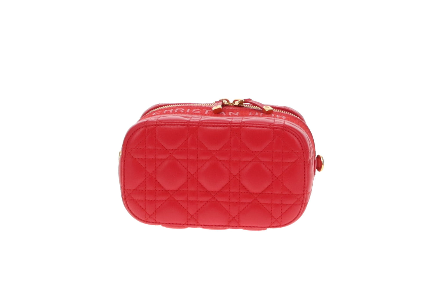 Dior Red Cannage Leather DiorTravel Vanity with Strap 2021