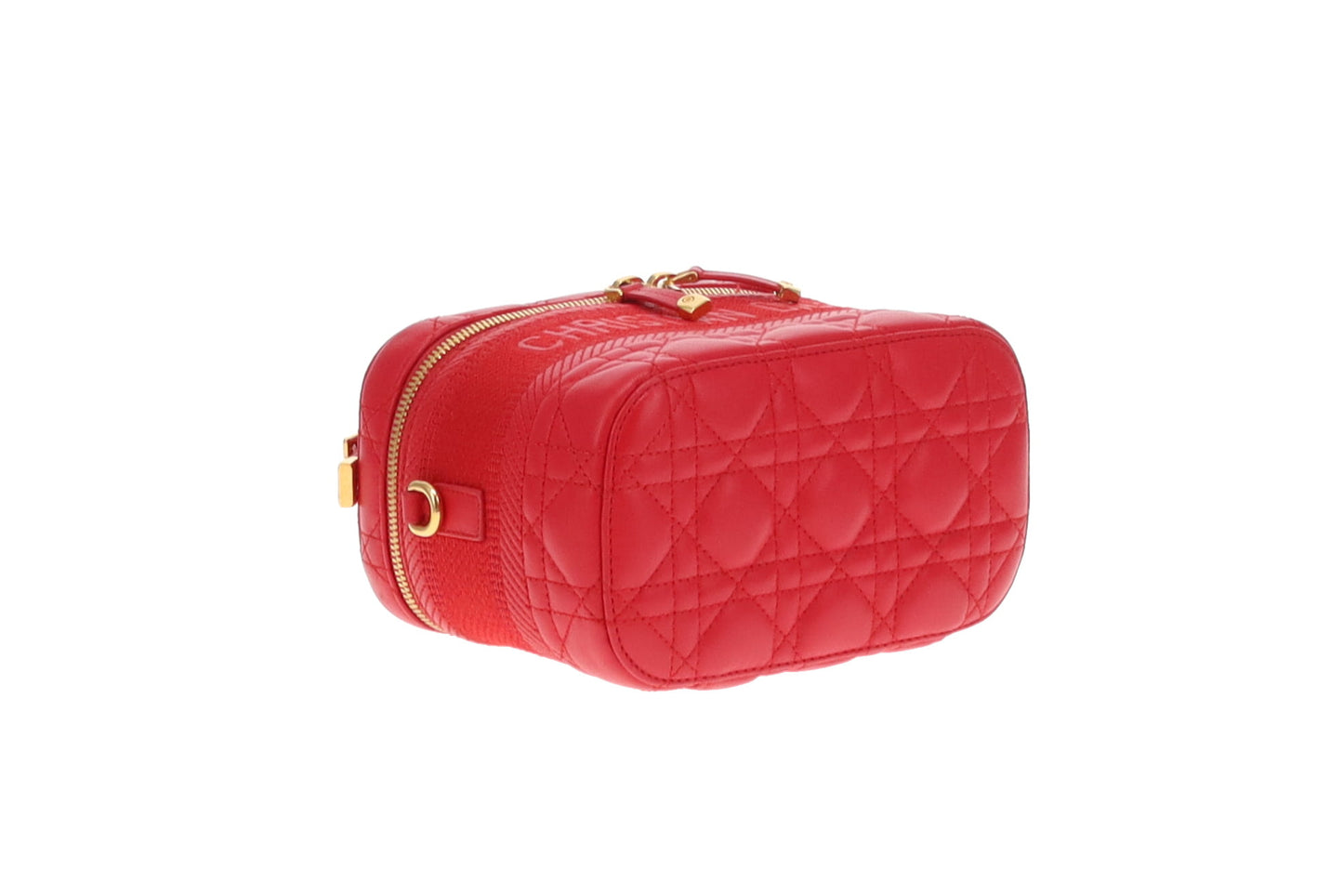 Dior Red Cannage Leather DiorTravel Vanity with Strap 2021