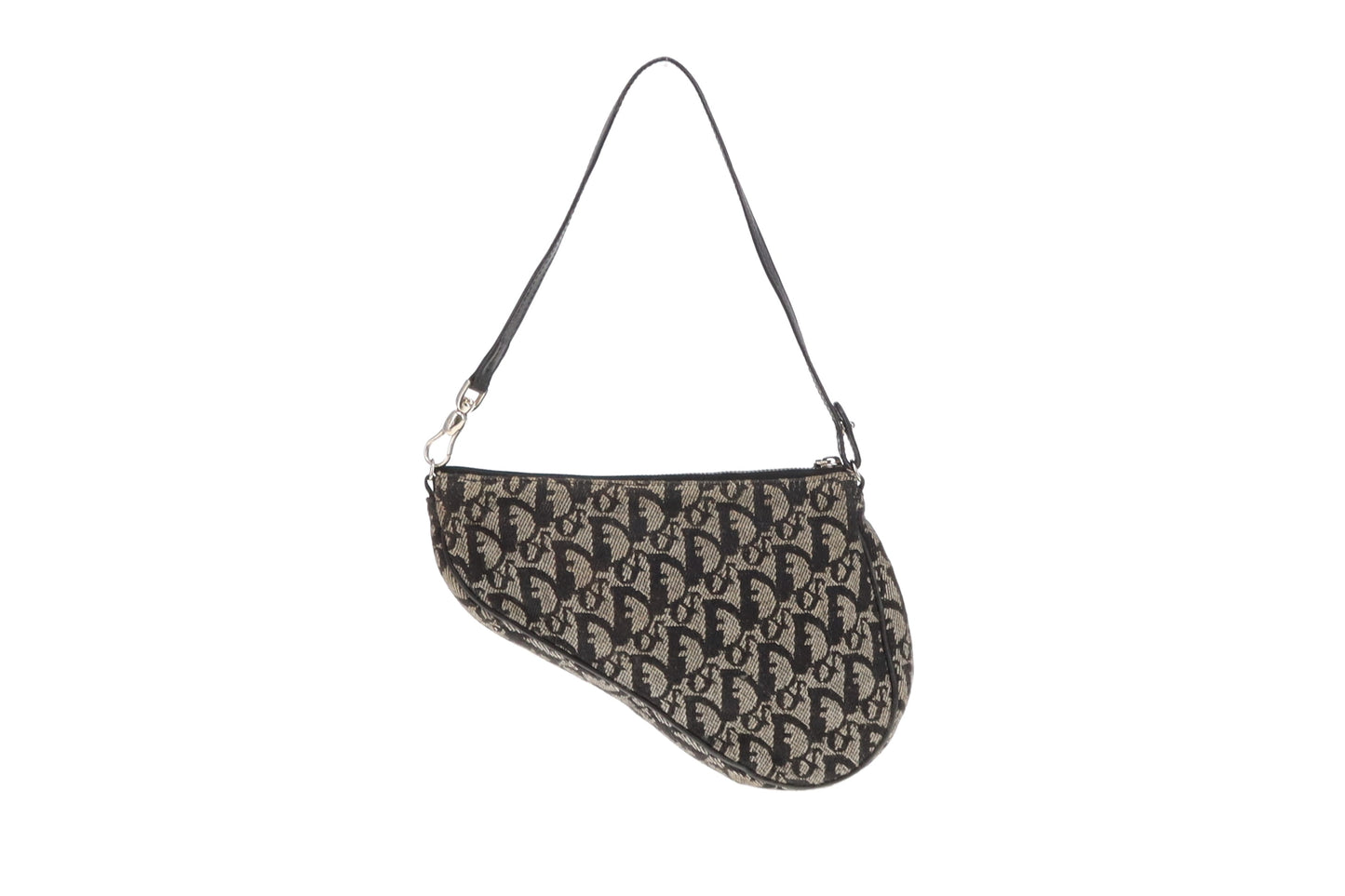Dior Black/Grey Oblique Mini Saddle Pochette