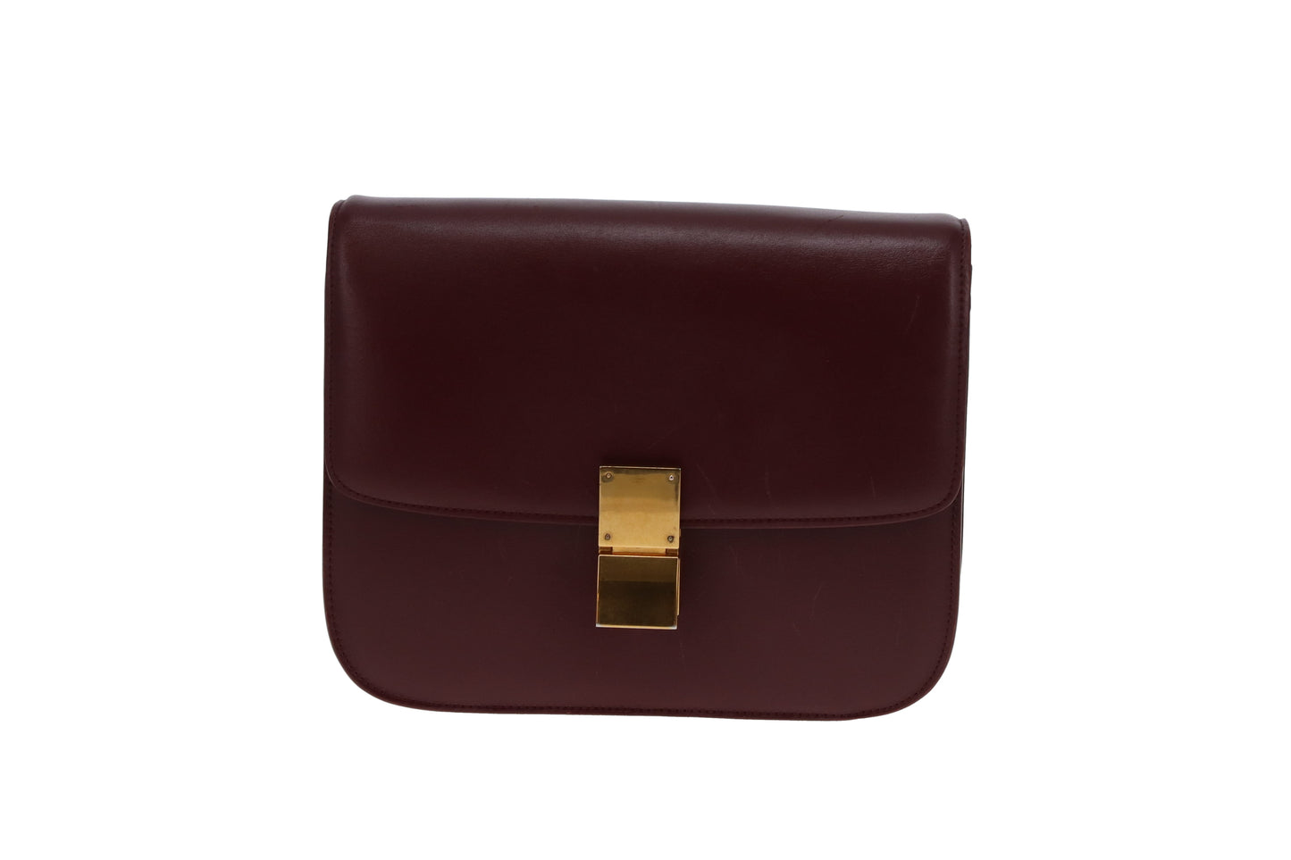 Celine Box Bag Medium Burgundy