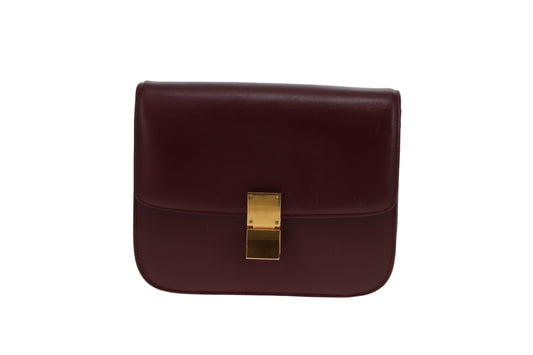 Celine Box Bag Medium Burgundy