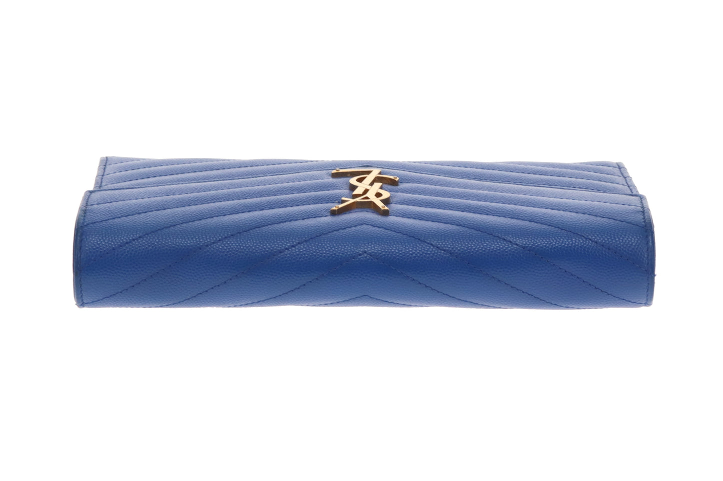 Saint Laurent Cassandre Wallet on Chain Blue GHW 2015