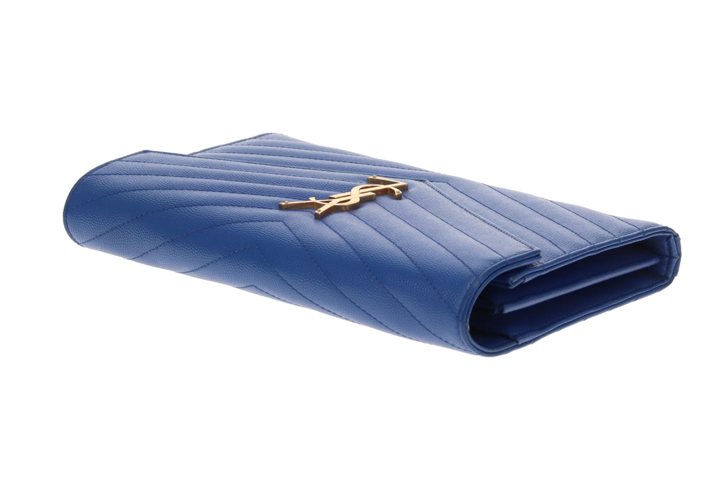 Saint Laurent Cassandre Wallet on Chain Blue GHW 2015