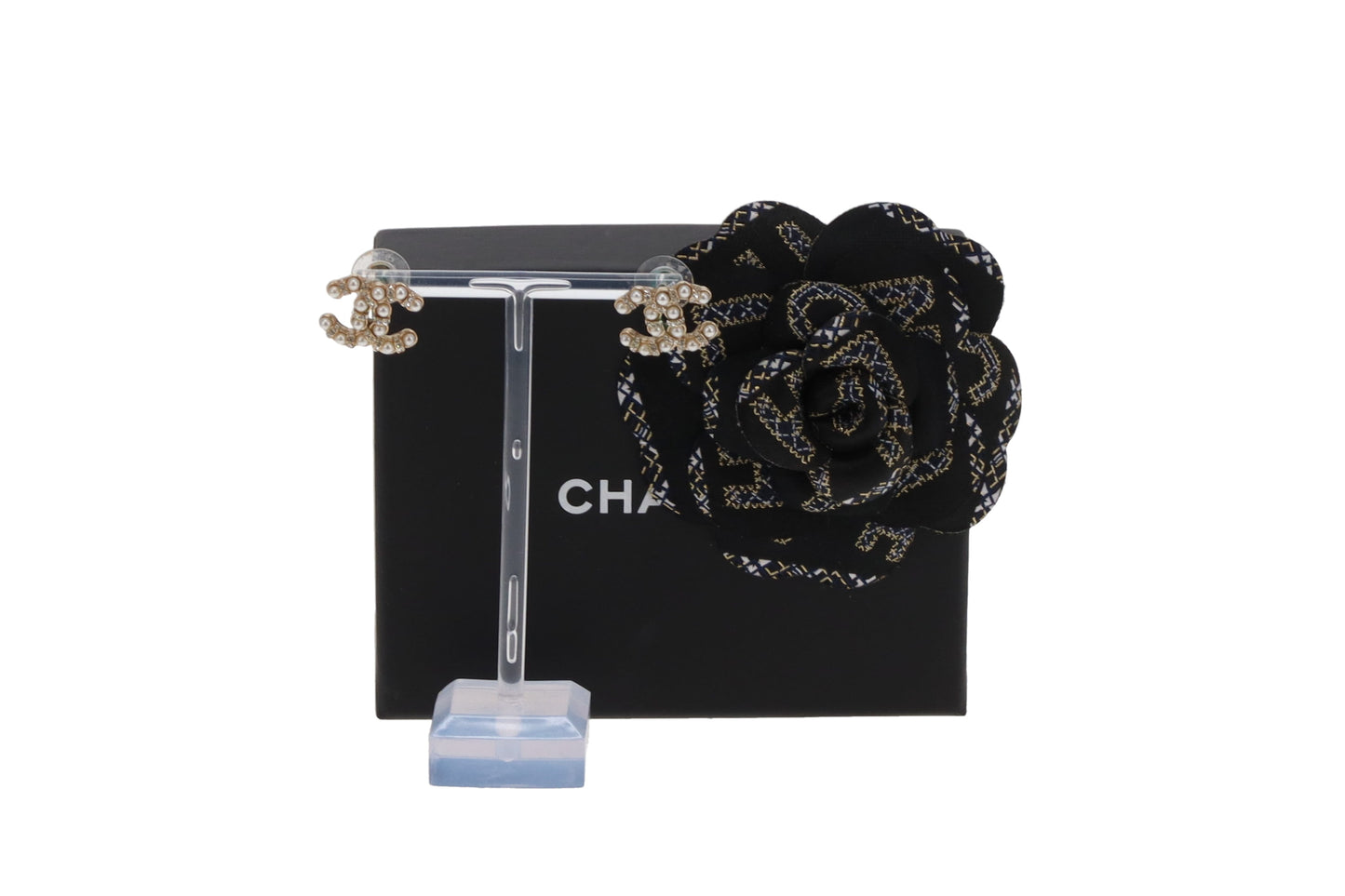 Chanel Costume Pearl & Goldtone Metal CC Earrings