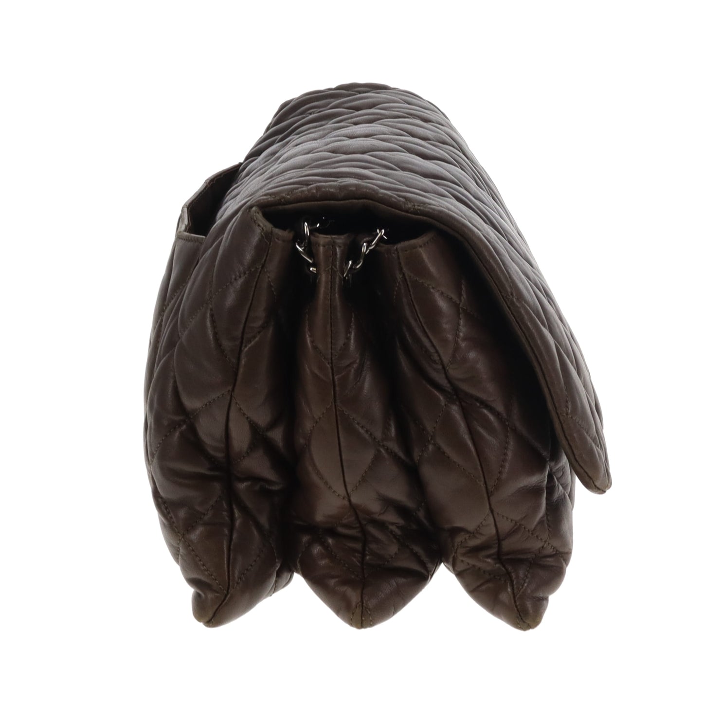 Chanel Accordian Quilted Lambskin Flap Seasonal Dark Khaki 2010