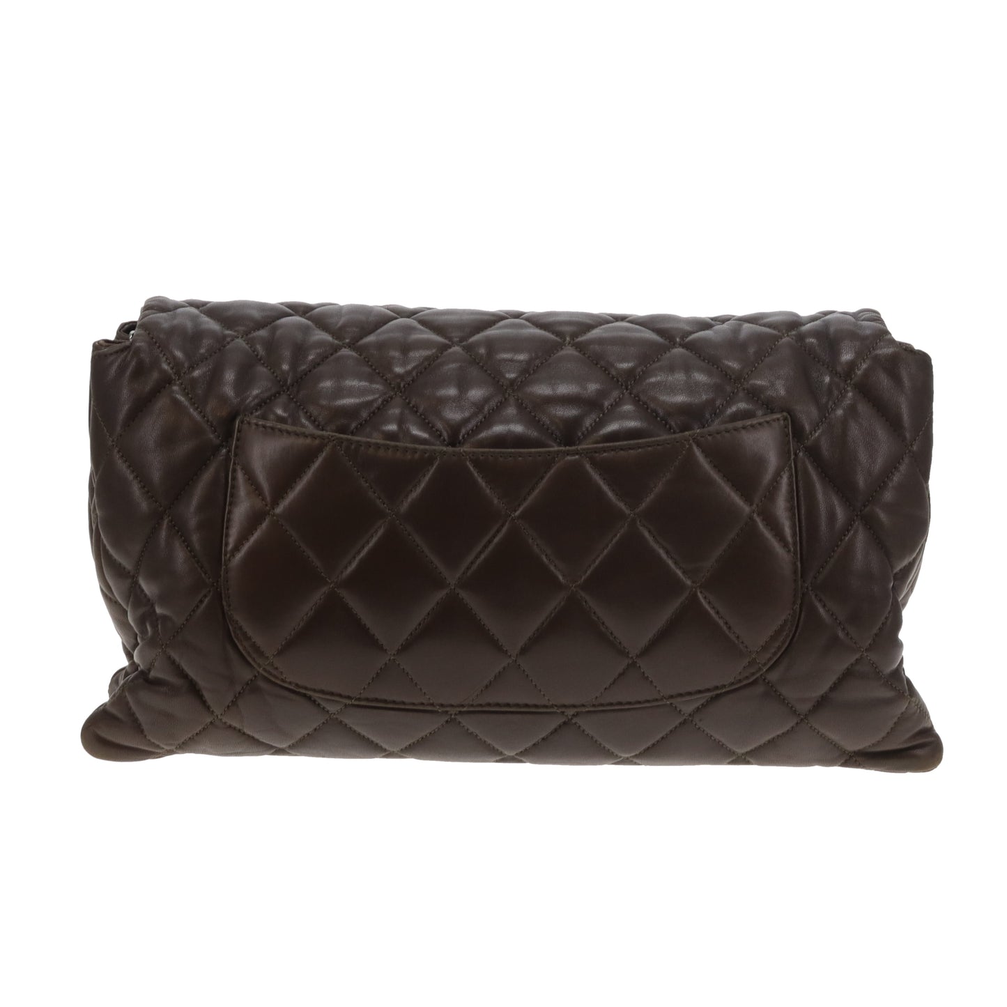 Chanel Accordian Quilted Lambskin Flap Seasonal Dark Khaki 2010