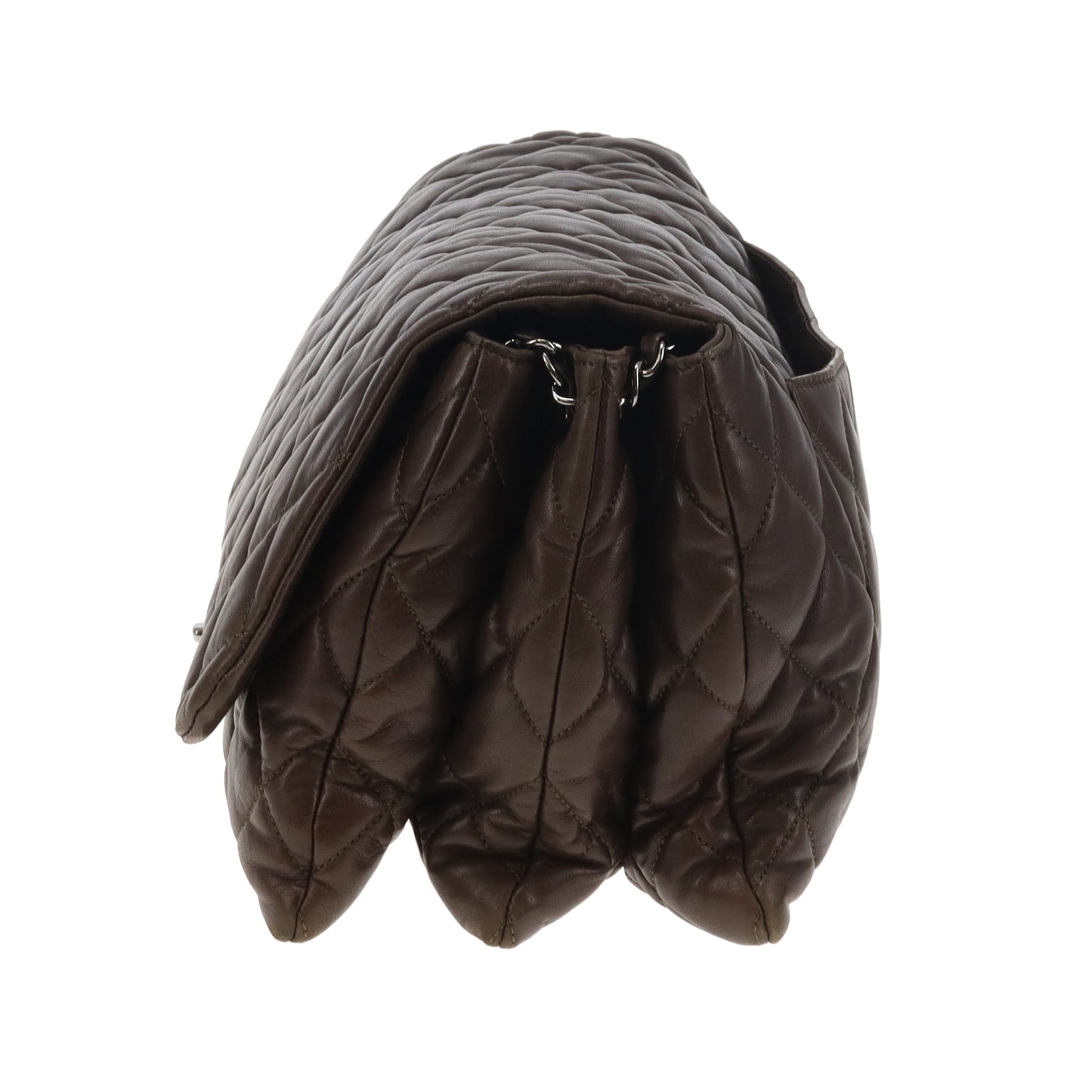 Chanel Accordian Quilted Lambskin Flap Seasonal Dark Khaki 2010