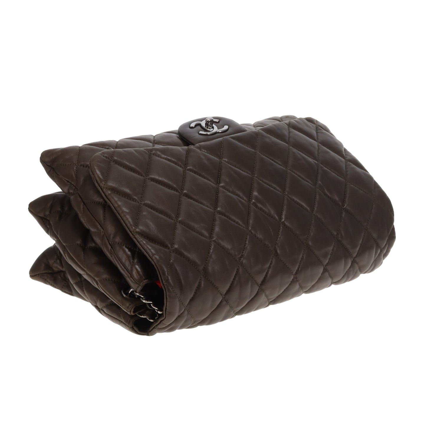 Chanel Accordian Quilted Lambskin Flap Seasonal Dark Khaki 2010
