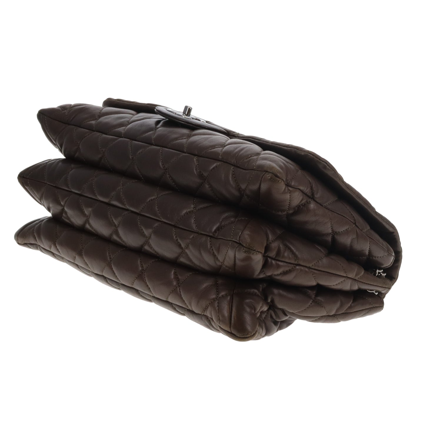 Chanel Accordian Quilted Lambskin Flap Seasonal Dark Khaki 2010