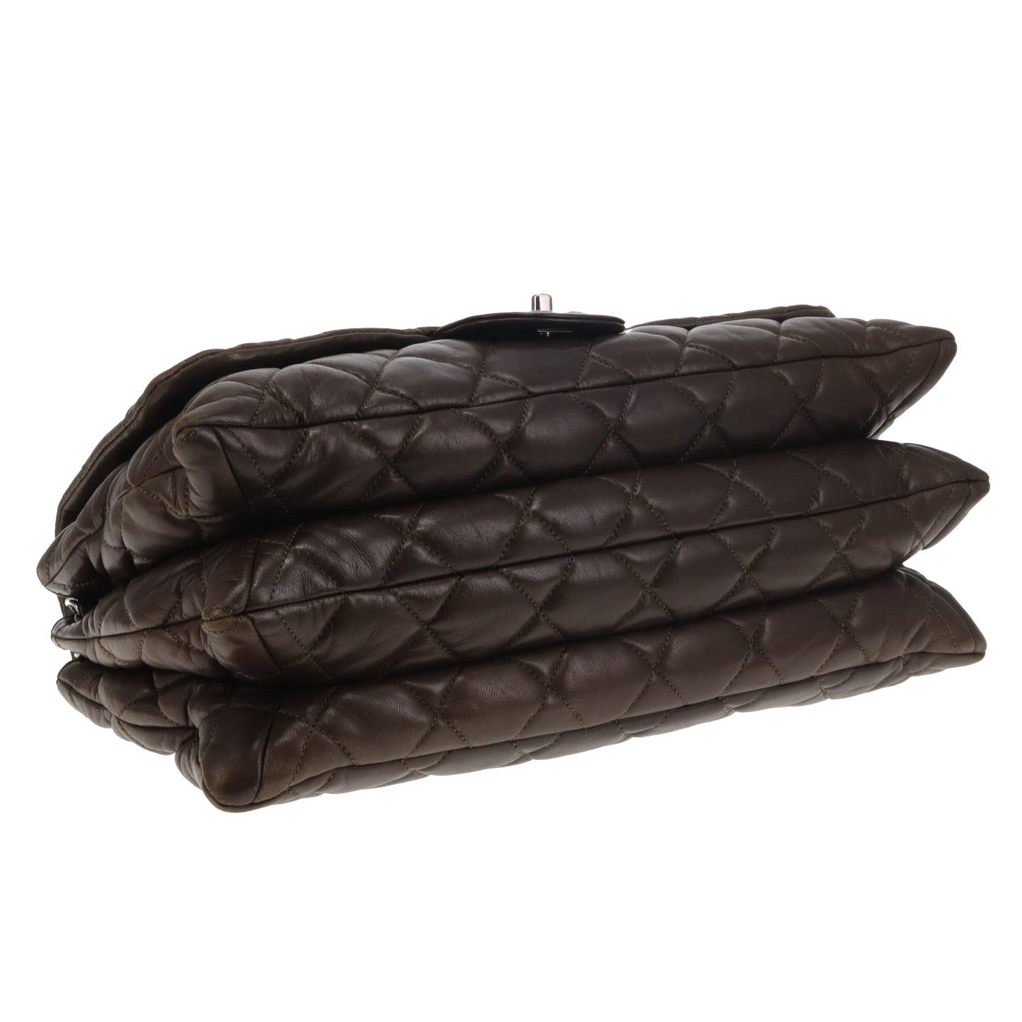 Chanel Accordian Quilted Lambskin Flap Seasonal Dark Khaki 2010