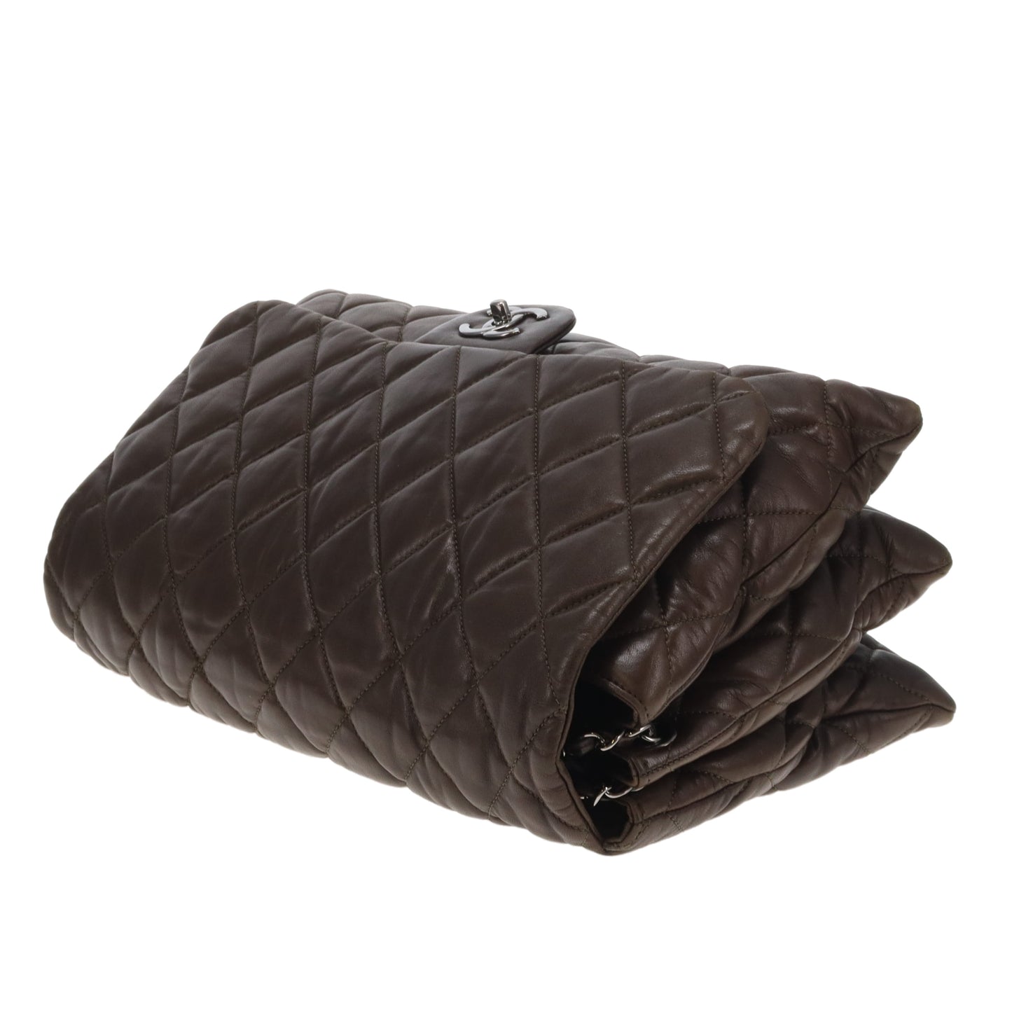 Chanel Accordian Quilted Lambskin Flap Seasonal Dark Khaki 2010