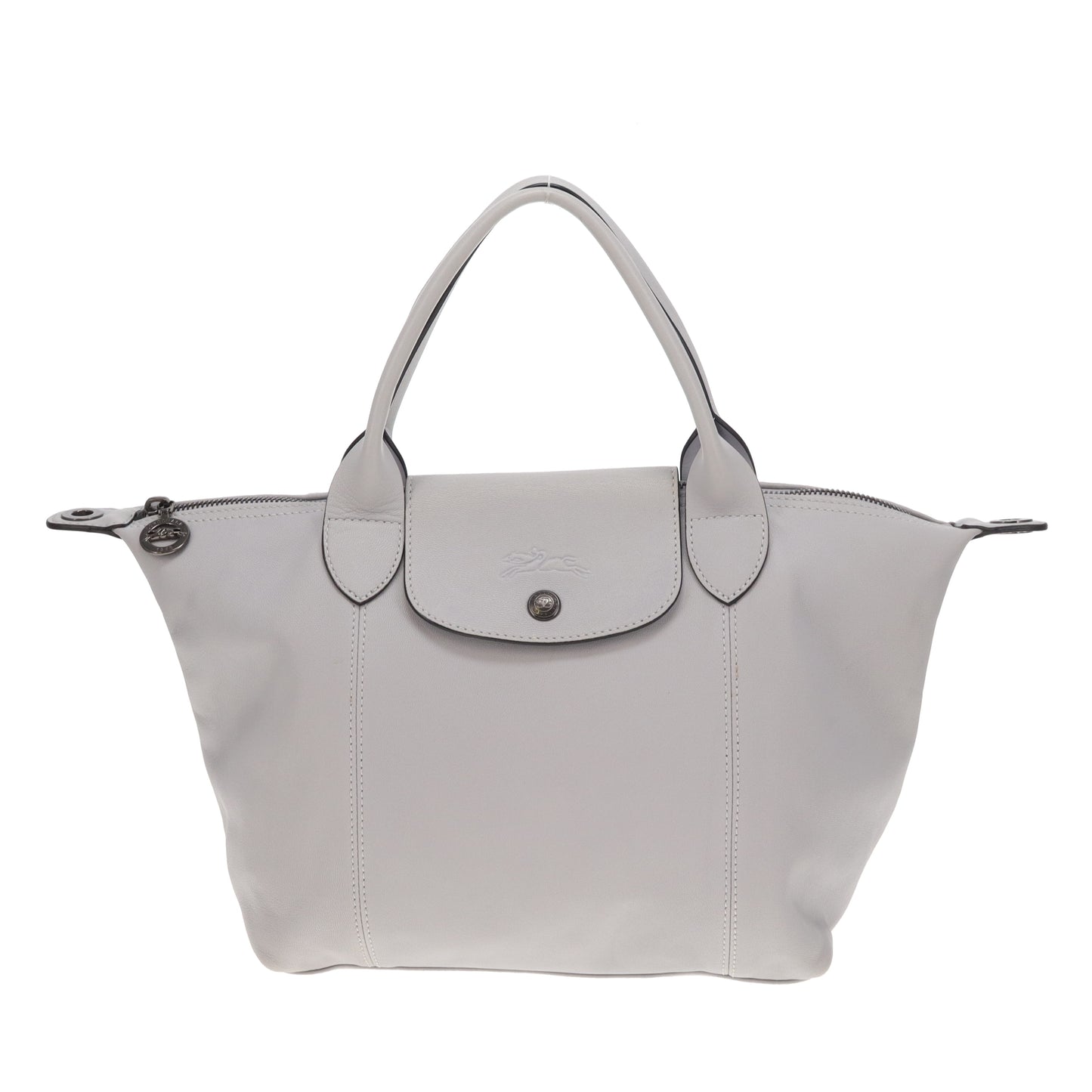 Longchamp Le Pliage Cuir Grey