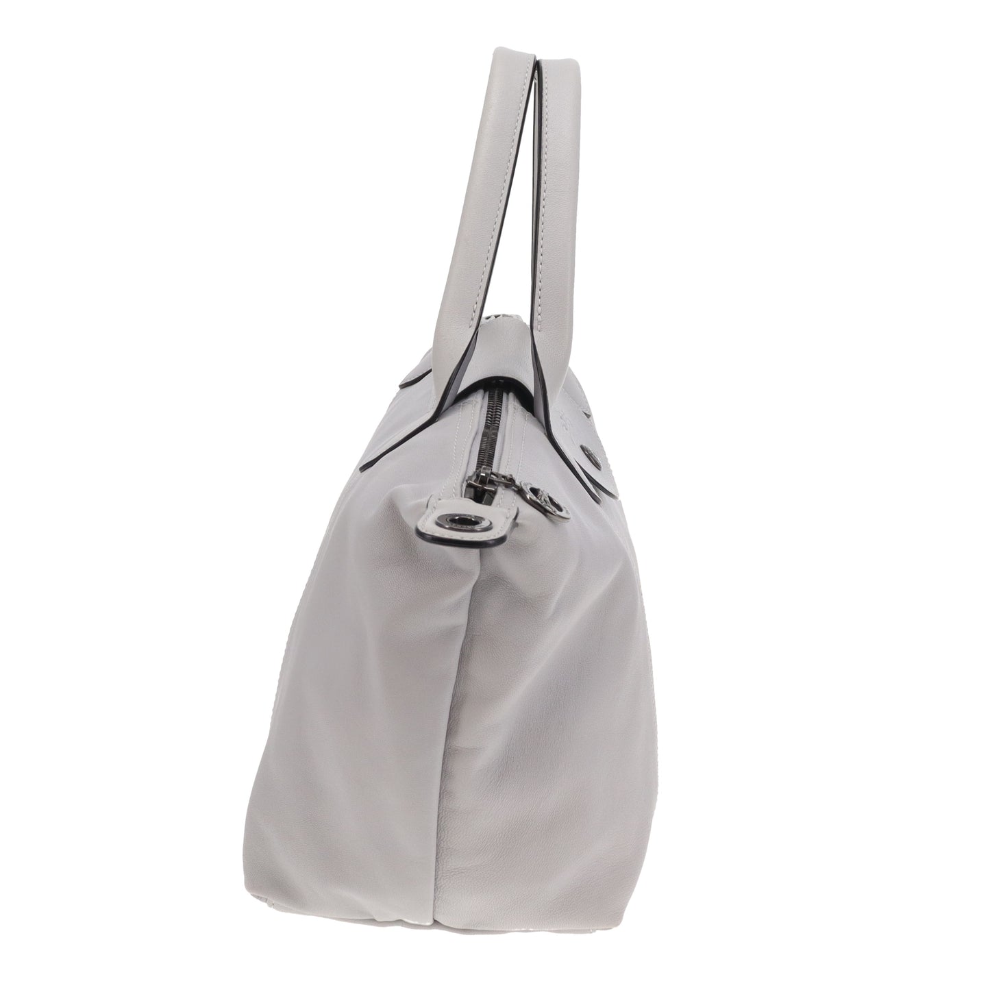 Longchamp Le Pliage Cuir Grey