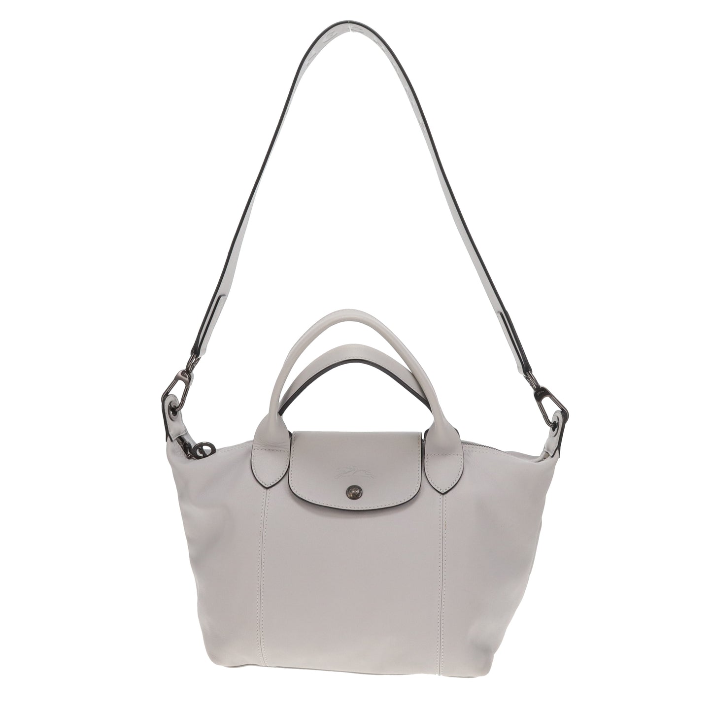 Longchamp Le Pliage Cuir Grey