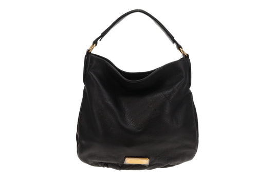 Marc Jacobs Q Hillier Leather Hobo Black Leather