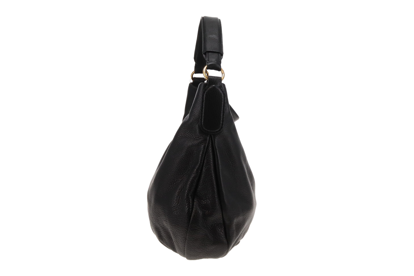 Marc Jacobs Q Hillier Leather Hobo Black Leather
