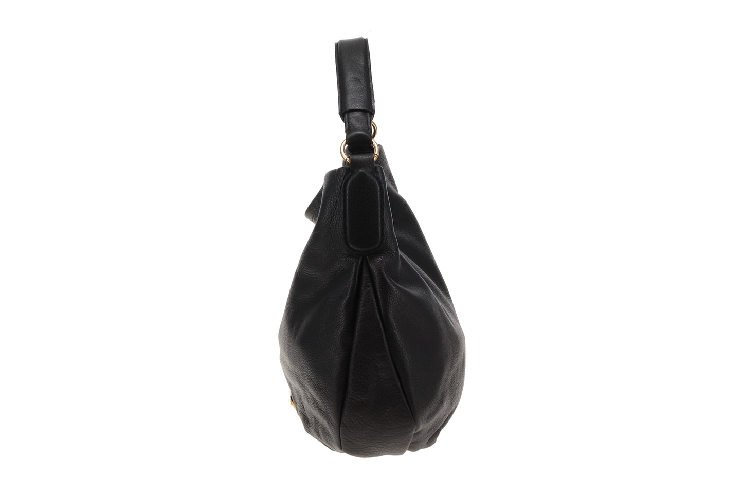 Marc Jacobs Q Hillier Leather Hobo Black Leather